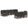 vidaXL Ensemble de canap&eacute; de jardin 10 pc Gris polyrotin
