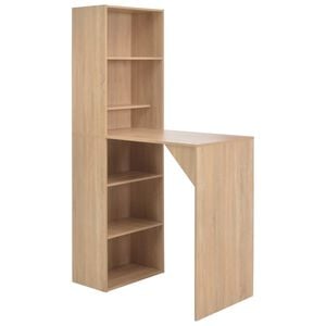 vidaXL Table de bar avec armoire Ch&ecirc;ne 115x59x200 cm