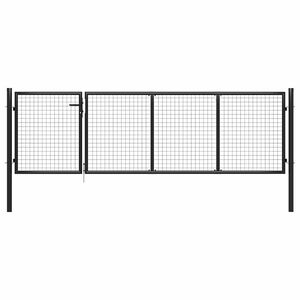 vidaXL Portail de jardin en acier 350 x 75 cm anthracite