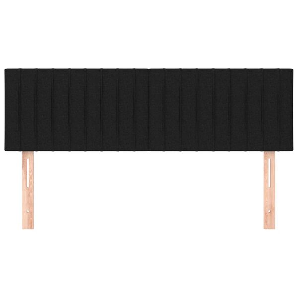 vidaXL T&ecirc;tes de lit 2 pcs Noir 72x5x78/88 cm Tissu