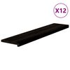vidaXL Marches d'escalier 12 pcs brun-noir 120x25x2 cm ch&ecirc;ne massif