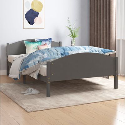 vidaXL Cadre de lit sans matelas gris foncé pin massif 120x200 cm