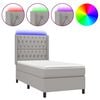 vidaXL Sommier &agrave; lattes de lit matelas LED Gris clair 90x200cm Tissu