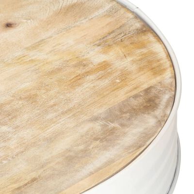 vidaXL Table basse Blanc 68x68x36 cm Bois de manguier solide