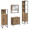 vidaXL Ensemble de mobilier de salle de bain avec &eacute;tag&egrave;re 4 pcs Marron