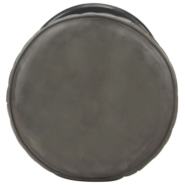 vidaXL Tabouret de bar Gris Cuir véritable