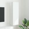 vidaXL Meuble TV mural Montage mural Blanc Brillant 30 x 31 x 100 cm