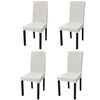 vidaXL Housse de chaise droite extensible 4 pcs Cr&egrave;me