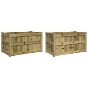 vidaXL Jardini&egrave;res 2 pcs bois de pin impr&eacute;gn&eacute;