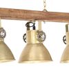vidaXL Plafonnier industriel Laiton E27 Bois de manguier