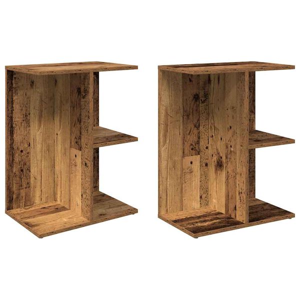 vidaXL Tables de chevet 2 pcs vieux bois 46,5x29x61 cm bois ing&eacute;nierie