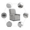 vidaXL Fauteuil inclinable gris nuage tissu