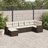 vidaXL Salon de jardin avec coussins 7 pcs marron r&eacute;sine tress&eacute;e