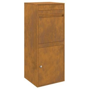 vidaXL Bo&icirc;te de d&eacute;p&ocirc;t de colis Rouill&eacute; 41 x 38 x 103 cm Acier patin&eacute;