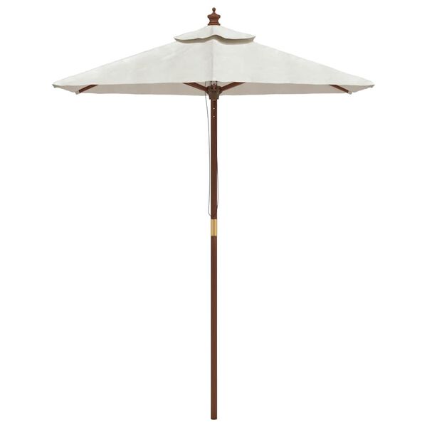 vidaXL Parasol de jardin avec mât en bois sable 196x231 cm
