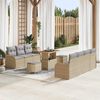vidaXL Ensemble de canap&eacute; de jardin 10 pcs Beige et Gris clair