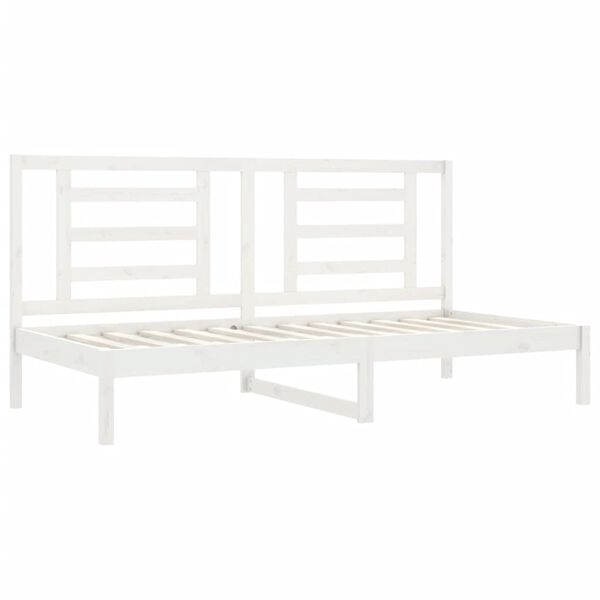 vidaXL Lit de jour sans matelas blanc 90x200 cm bois de pin massif