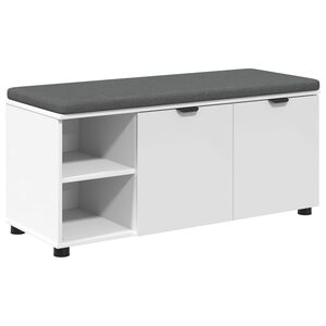 vidaXL Banc d'entr&eacute;e Blanc 100 x 38 x 46 cm Bois Ing&eacute;nierie et Tissu