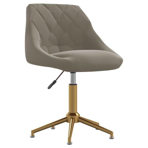 vidaXL Chaise pivotante de salle &agrave; manger Gris clair Velours