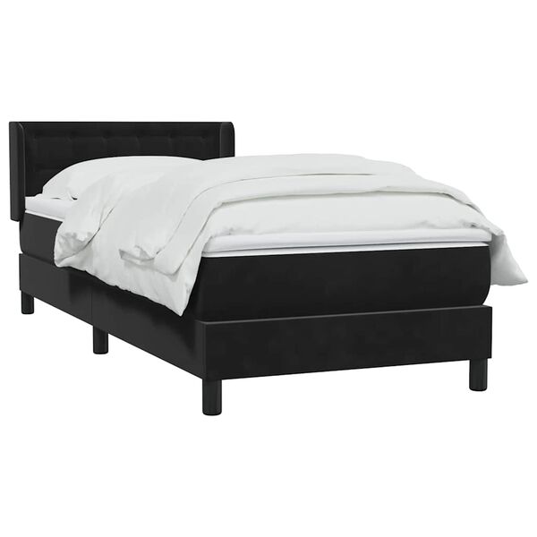 vidaXL Sommier &agrave; lattes de lit avec matelas noir 100x210 cm velours