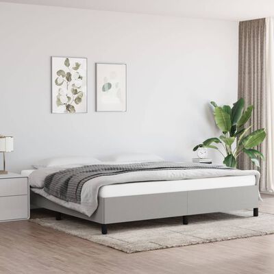 vidaXL Cadre de lit Gris clair 200x200 cm Tissu