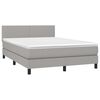vidaXL Sommier &agrave; lattes de lit avec matelas Gris clair 140x200cm Tissu