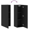 vidaXL Meuble TV mural 2 pcs Ch&ecirc;ne noir 30,5 x 30 x 90 cm