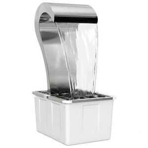 vidaXL Chute d'eau de jardin Acier Inox 304 54.5 x 34 x 83 cm Argent&eacute;