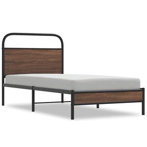 vidaXL Cadre de lit sans matelas 100x200 cm ch&ecirc;ne marron
