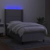 vidaXL Sommier &agrave; lattes de lit matelas LED Gris clair 80x200cm Tissu