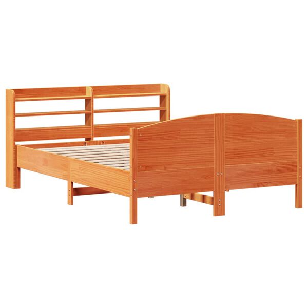 vidaXL Cadre de lit sans matelas cire marron 160x200cm bois pin massif