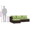 vidaXL Salon de jardin 4 pcs avec coussins Marron Résine tressée