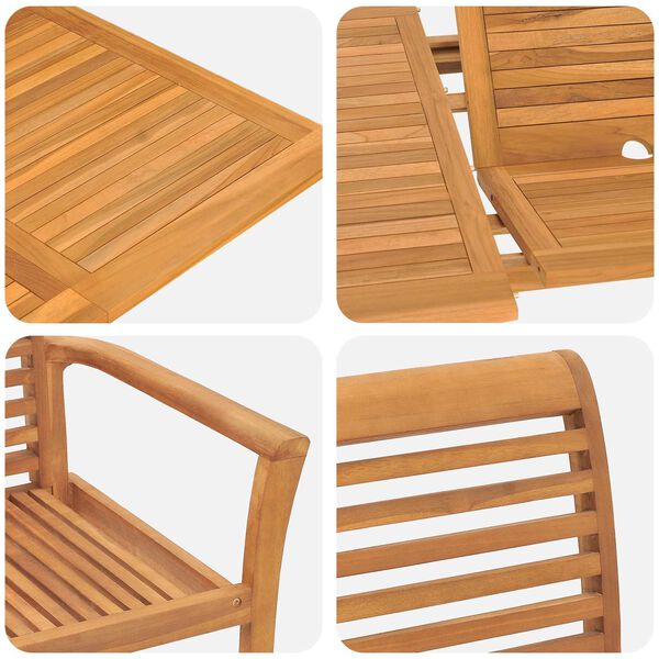 vidaXL Ensemble de salle &agrave; manger pour jardin 5 pcs Marron