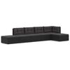 vidaXL Salon de jardin 6 pcs avec coussins Noir R&eacute;sine tress&eacute;e