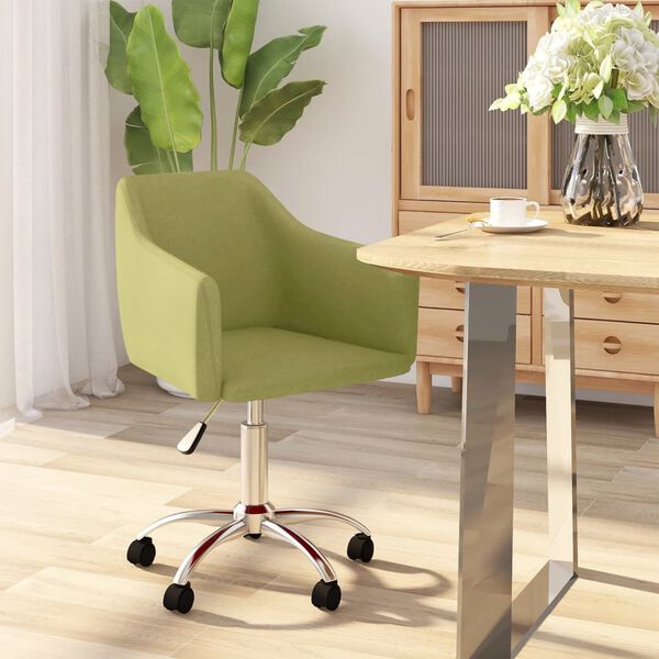 vidaXL Chaise pivotante de salle &agrave; manger Vert Tissu