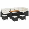 vidaXL Ensemble de canap&eacute; de jardin 10 pc Noir polyrotin