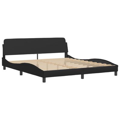 vidaXL Cadre de lit avec LED sans matelas noir 180x200 cm