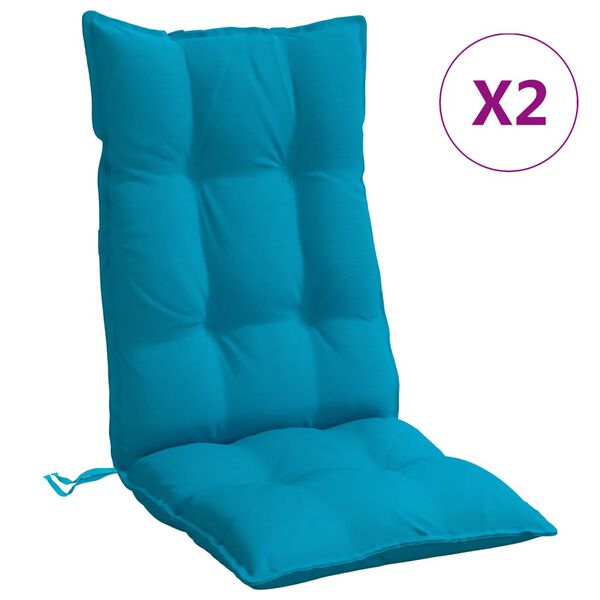 vidaXL Coussins de chaise &agrave; dossier haut lot de 2 bleu clair