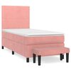 vidaXL Sommier &agrave; lattes de lit avec matelas Rose 100x200 cm Velours