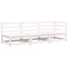 vidaXL Canap&eacute; de jardin 3 places blanc bois de pin massif