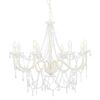 vidaXL Lustre avec perles Blanc 8 ampoules E14