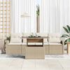 vidaXL Ensemble de canap&eacute; de jardin 5 pcs Beige Poly Rattan