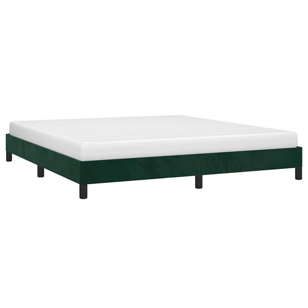 vidaXL Cadre de lit sans matelas vert fonc&eacute; 160x200 cm velours