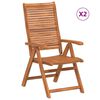 vidaXL Fauteuils pliants inclinables, lot de 2, en bois d'acacia massif