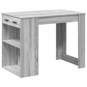 vidaXL Bureau avec tiroir et &eacute;tag&egrave;re sonoma gris bois d'ing&eacute;nierie