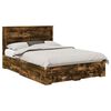 vidaXL Cadre de lit Ch&ecirc;ne fum&eacute; 140 x 200 cm Bois d'ing&eacute;nierie