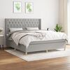 vidaXL Sommier &agrave; lattes de lit avec matelas Gris clair 160x200cm Tissu
