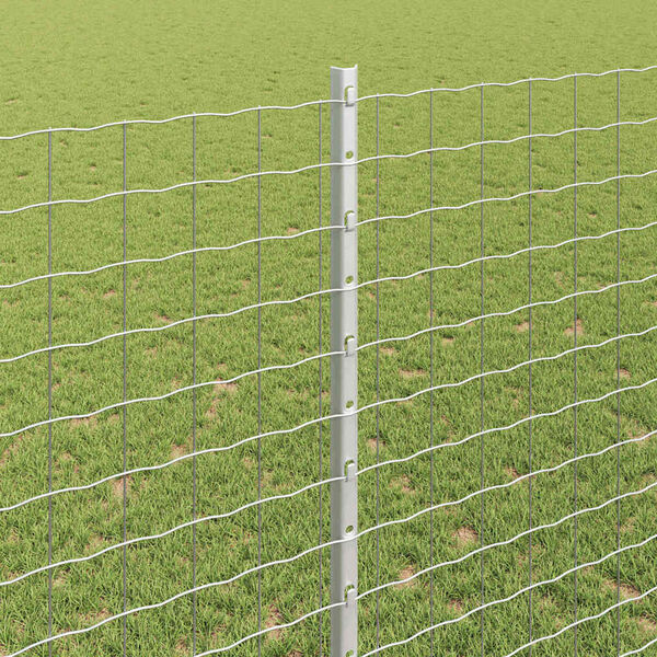 vidaXL Poteau de cl&ocirc;ture. 22 pcs Argent&eacute; 180 cm Acier