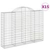 vidaXL Paniers &agrave; gabions arqu&eacute;s 15 pcs 200x30x140/160 cm Fer galvanis&eacute;