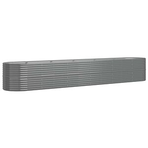vidaXL Lit sur&eacute;lev&eacute; de jardin Acier galvanis&eacute; 440x80x68 cm gris